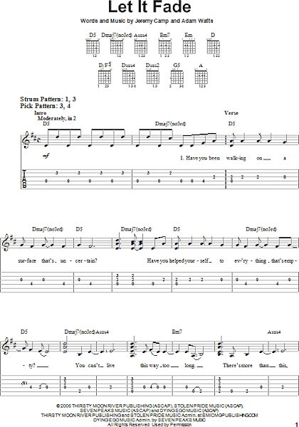 Let It Fade - Easy Guitar with TAB, New, Main