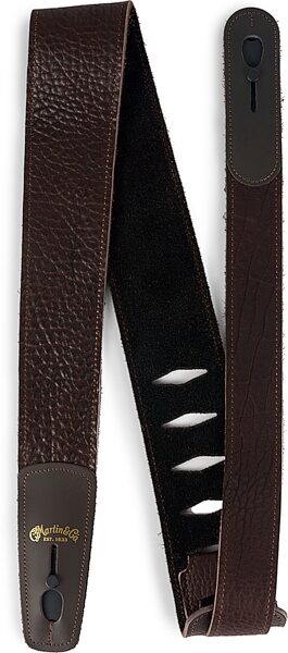 Martin Buffalo Leather Lock-It Guitar Strap, Brown, Main