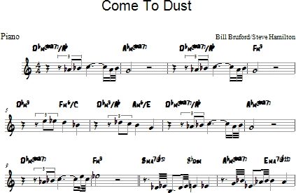 Come To Dust - Piano Solo, New, Main