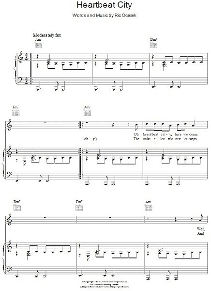 Heartbeat City - Piano/Vocal/Guitar, New, Main