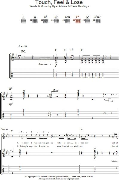 Touch, Feel & Lose - Guitar TAB, New, Main