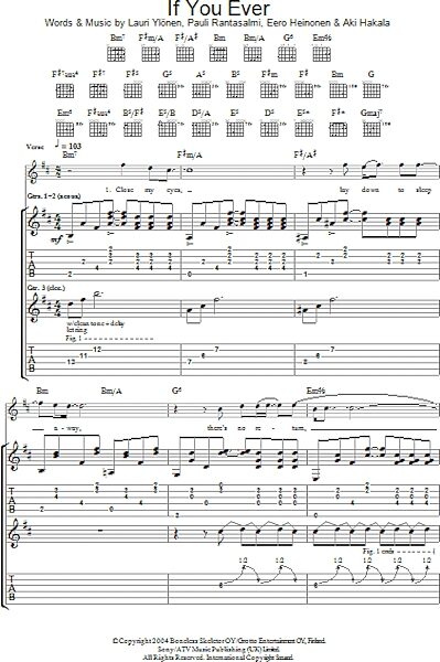 If You Ever - Guitar TAB, New, Main