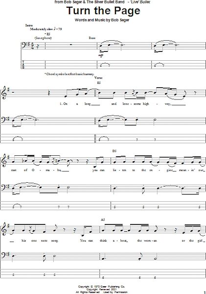 Turn The Page - Bass Tab, New, Main