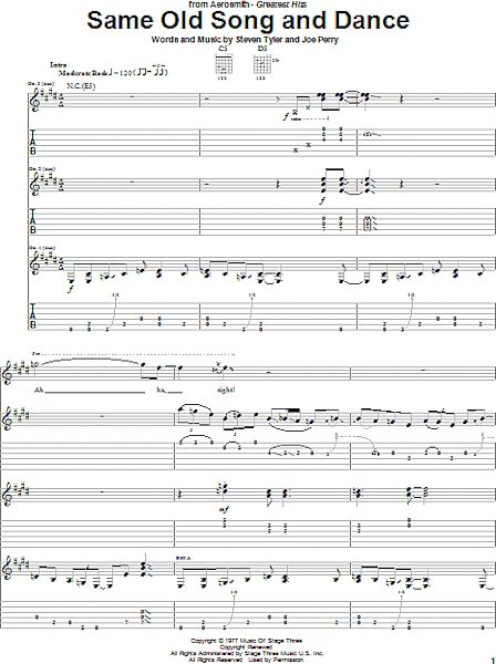 Same Old Song And Dance - Guitar TAB, New, Main
