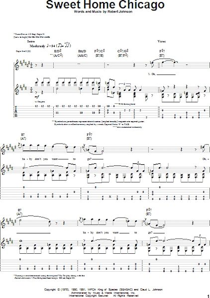 Sweet Home Chicago - Guitar TAB, New, Main