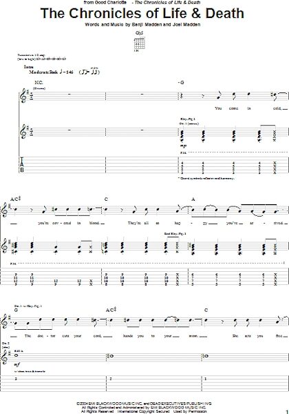 The Chronicles Of Life & Death - Guitar TAB, New, Main