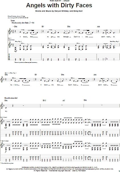Angels With Dirty Faces - Guitar TAB, New, Main