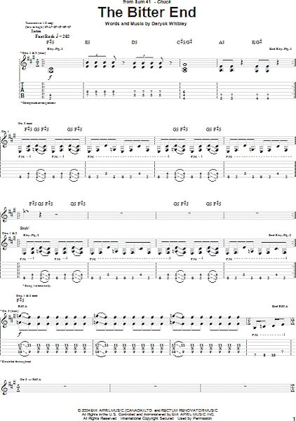 The Bitter End - Guitar TAB, New, Main