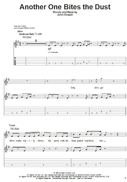 Another One Bites The Dust - Guitar Tab Play-Along, New, Main