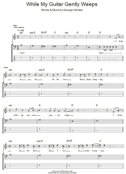 While My Guitar Gently Weeps - Bass Tab, New, Main