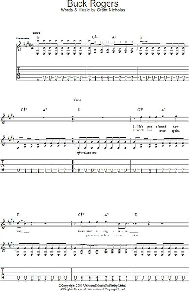 Buck Rogers - Guitar TAB, New, Main