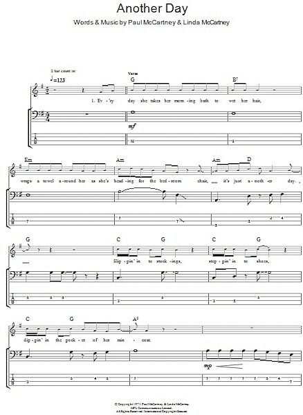 Another Day - Bass Tab, New, Main