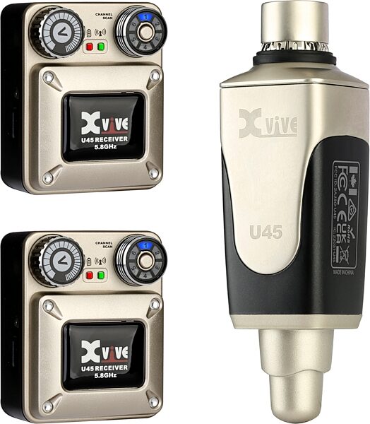 Xvive U45R2 5.8GHz Digital Wireless Dual Receiver In-Ear Monitor System, New, Action Position Back