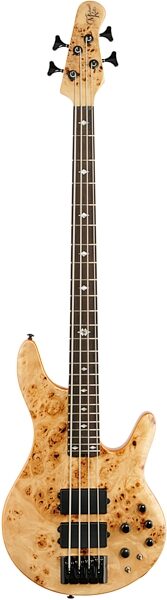 Michael Kelly Pinnacle 4 Electric Bass, Natural Burl, with Gig Bag, Background White