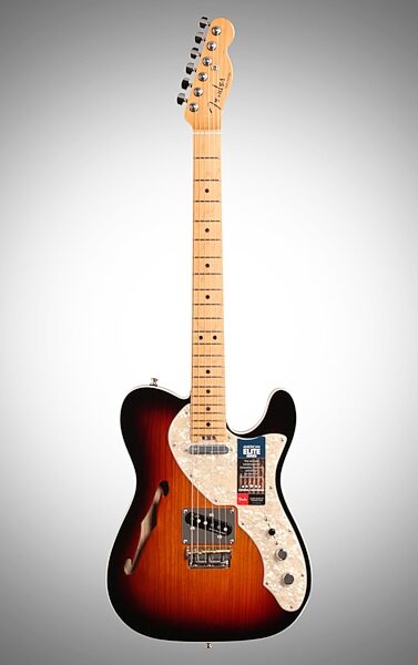 Fender American Elite Telecaster Thinline Electric Guitar (Maple, with Case), Full Straight Front