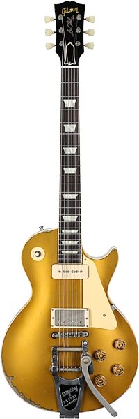 Gibson Custom Sergio Vallin '55 Les Paul Goldtop Electric Guitar (with Case), Full Straight Front