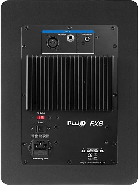 Fluid Audio FX8 Powered Studio Monitor, Rear