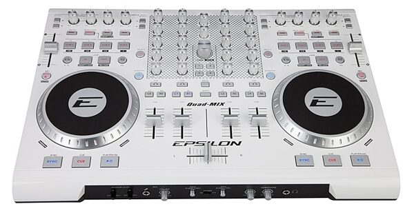 Epsilon Quad-Mix Professional DJ Controller and Audio Interface, White