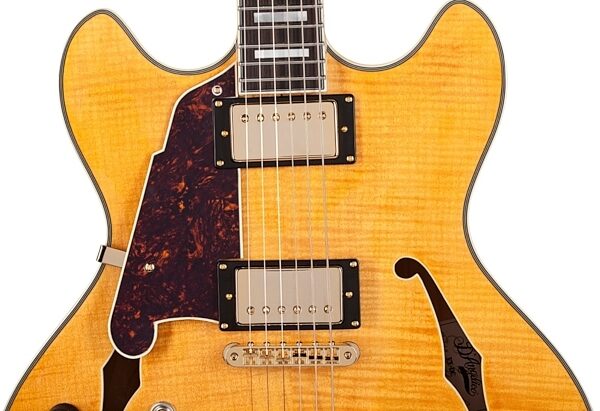 D'Angelico EX-DC Semi-Hollowbody Electric Guitar, Left-Handed, Natural - Neck