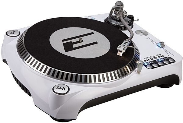 Epsilon DJT-1300 Direct-Drive USB DJ Turntable, White Left