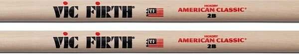 Vic Firth American Classic 2B Drumsticks, Natural, Wood Tip, Pair, view