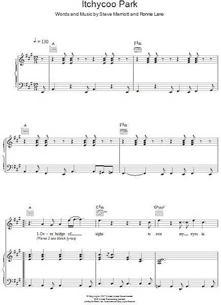 Itchycoo Park - Piano/Vocal/Guitar, New, Main