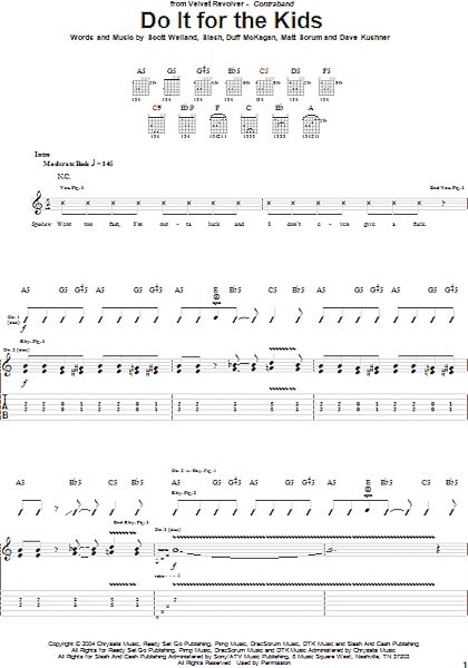 Do It For The Kids - Guitar TAB, New, Main