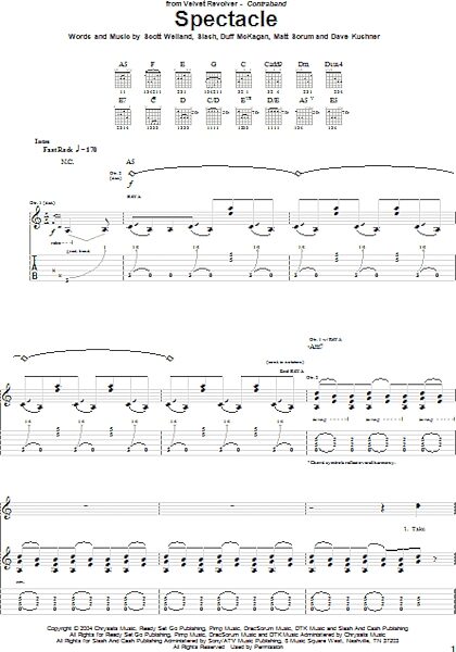 Spectacle - Guitar TAB, New, Main