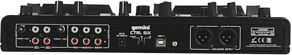 Gemini CTRL-SIX USB/MIDI DJ Controller and Audio Interface, Back