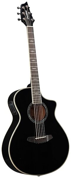 Breedlove Stage Concert Acoustic-Electric Guitar (with Gig Bag), Black Magic 4