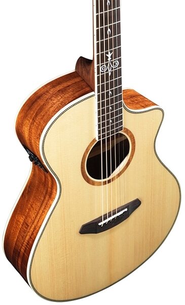 Breedlove Limited Edition Pursuit Concert 25th Anniversary Acoustic-Electric Guitar (with Gig Bag), Top Angle
