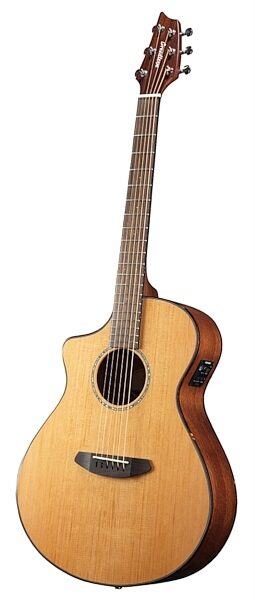 Breedlove Pursuit Concert Acoustic-Electric Guitar, Left-Handed (with Gig Bag), Angle