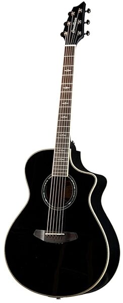 Breedlove Stage Concert Acoustic-Electric Guitar (with Gig Bag), Black Magic 1