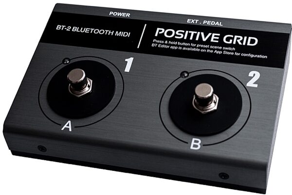 Positive Grid BT2 2-Button Bluetooth Footswitch, Angle