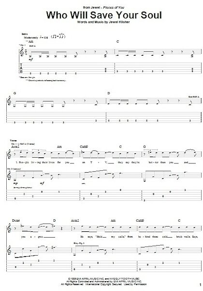 Who Will Save Your Soul - Guitar TAB, New, Main
