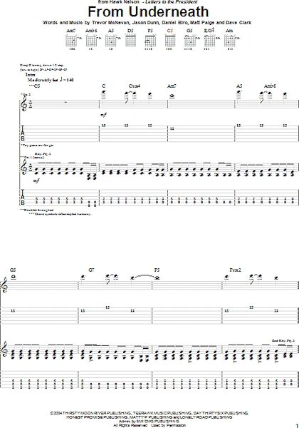 From Underneath - Guitar TAB, New, Main