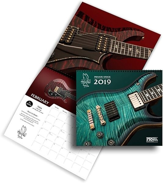 PRS Paul Reed Smith 2019 Private Stock Calendar, Action Position Back