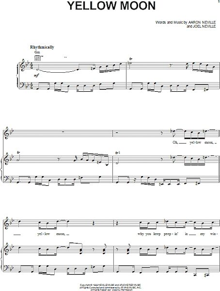Yellow Moon - Piano/Vocal/Guitar, New, Main