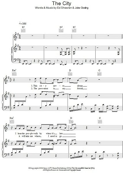 The City - Piano/Vocal/Guitar, New, Main