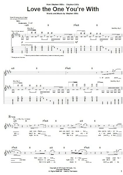 Love The One You're With - Guitar TAB, New, Main