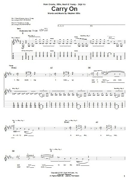 Carry On - Guitar TAB, New, Main