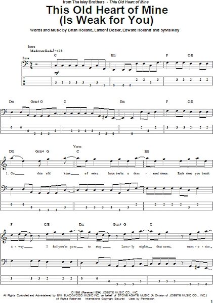 This Old Heart Of Mine (Is Weak For You) - Bass Tab, New, Main