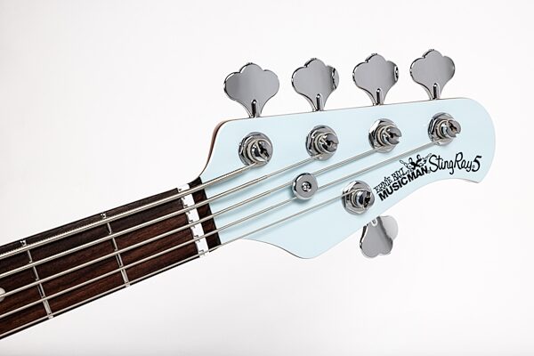 Ernie Ball Music Man StingRay 5 Special Electric Bass, 5-String (with Case), Sea Breeze, Open Box (Very Good), Main Headstock