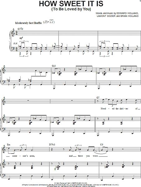 How Sweet It Is (To Be Loved By You) - Piano Vocal, New, Main