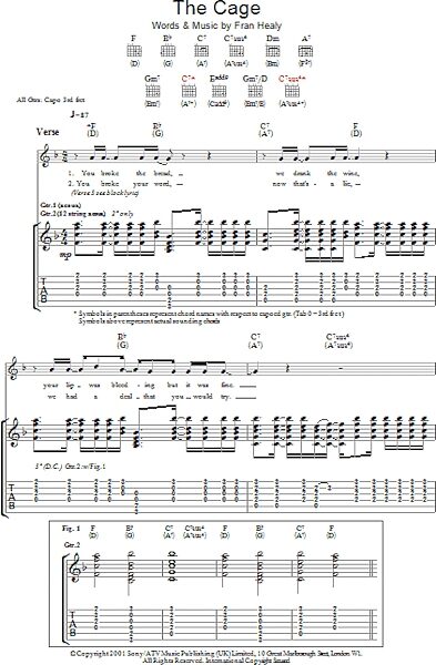 The Cage - Guitar TAB, New, Main