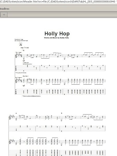 Holly Hop - Guitar TAB, New, Main