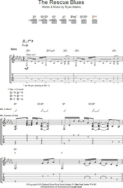The Rescue Blues - Guitar TAB, New, Main