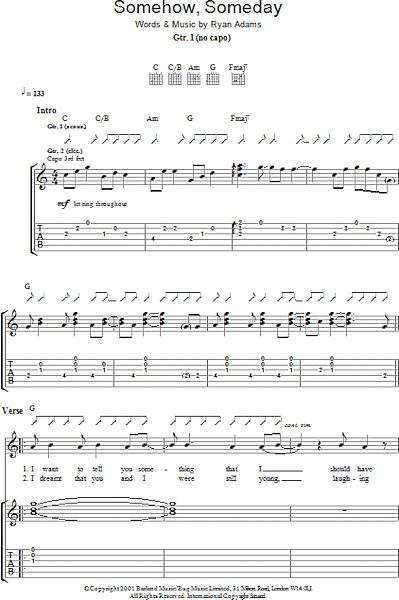 Somehow, Someday - Guitar TAB, New, Main