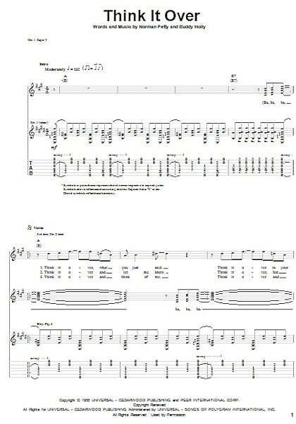 Think It Over - Guitar TAB, New, Main