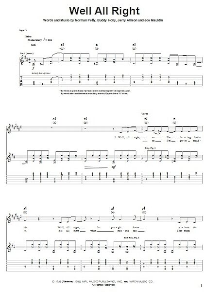 Well All Right - Guitar TAB, New, Main